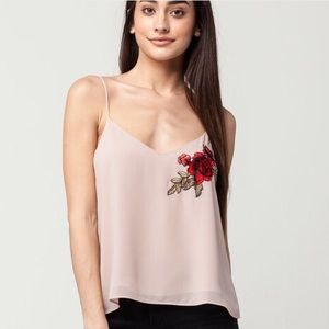Full Tilt Rose Embroidered Tank